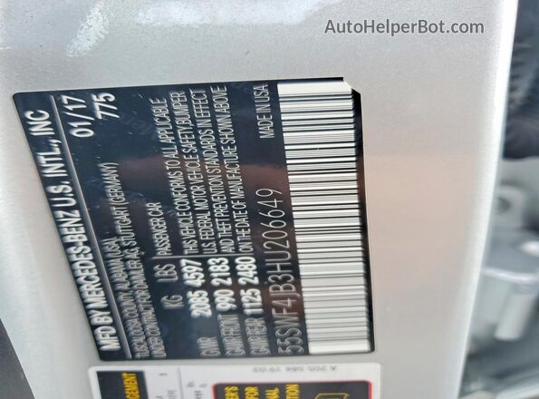 55SWF4JB3HU206649 2017 MERCEDES-BENZ C Silver 