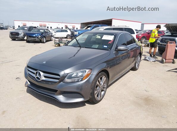 55SWF4JB3HU211141 2017 MERCEDES-BENZ C-CLASS Gray Առջևի ձախ երեք քառորդ տեսարան