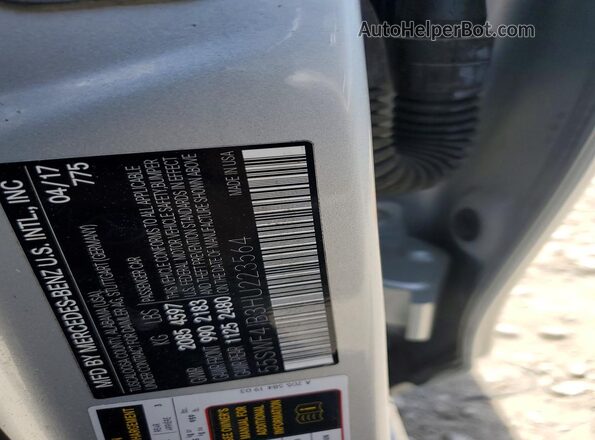 55SWF4JB3HU223564 2017 MERCEDES-BENZ C Серебряный Вид подкапотного пространства
