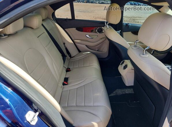 55SWF4JB4GU114996 2016 MERCEDES-BENZ C Blue Вид задніх сидінь