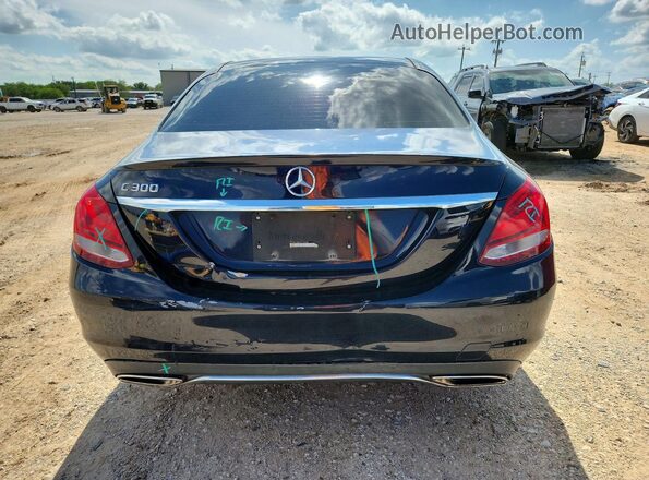 55SWF4JB4GU114996 2016 MERCEDES-BENZ C Blue Вид ззаду