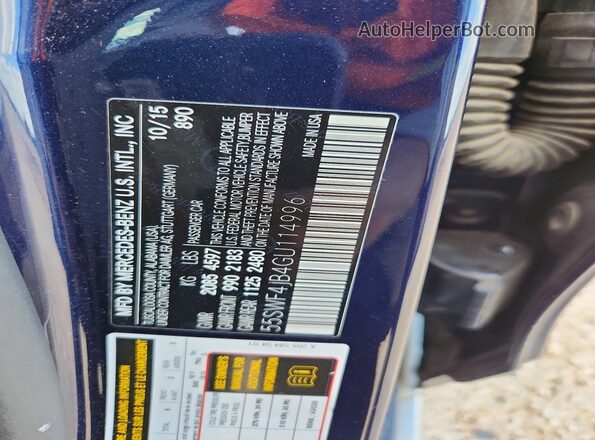 55SWF4JB4GU114996 2016 MERCEDES-BENZ C Blue Вид підкапотного простору