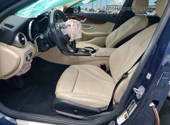 55SWF4JB5GU167979 2016 MERCEDES-BENZ C Blue Вид салону спереду