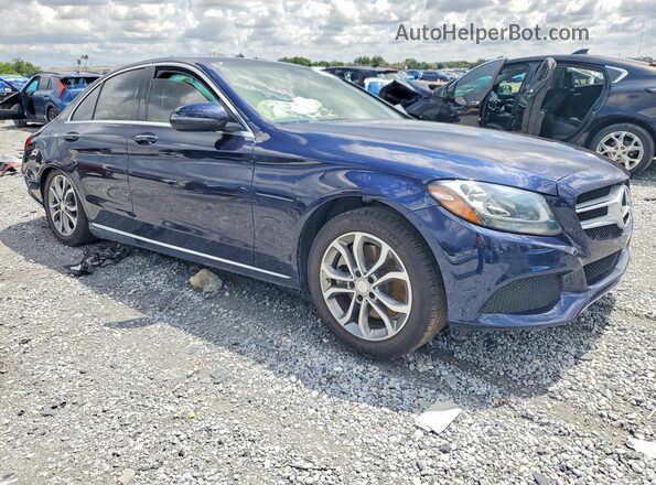 55SWF4JB5GU167979 2016 MERCEDES-BENZ C Blue Передня права чверть