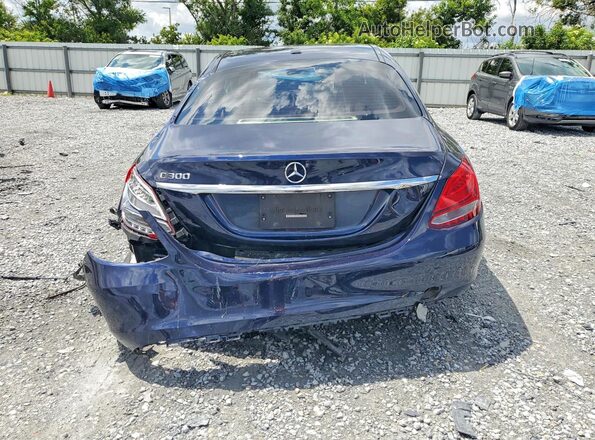 55SWF4JB5GU167979 2016 MERCEDES-BENZ C Blue Вид ззаду