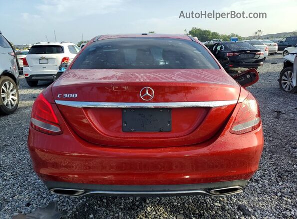 55SWF4JB6JU255172 2018 MERCEDES-BENZ C Red Rear view