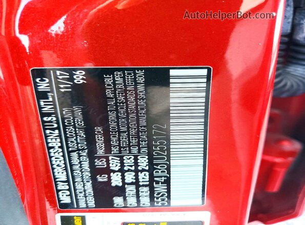 55SWF4JB6JU255172 2018 MERCEDES-BENZ C Red Engine compartment view
