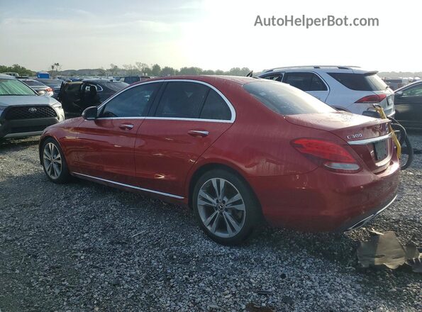 55SWF4JB6JU255172 2018 MERCEDES-BENZ C Red Rear left