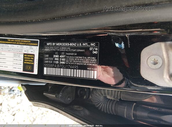 55SWF4JB7GU174495 2016 MERCEDES-BENZ C-CLASS Black Engine compartment view
