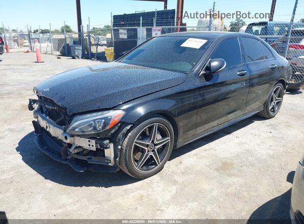 55SWF4JB7JU264799 2018 MERCEDES-BENZ C-CLASS Черный Передняя левая четверть