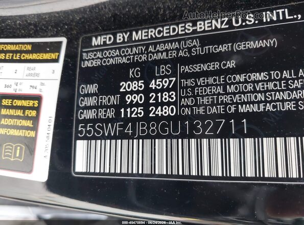 55SWF4JB8GU132711 2016 MERCEDES-BENZ C-CLASS Black Вид підкапотного простору
