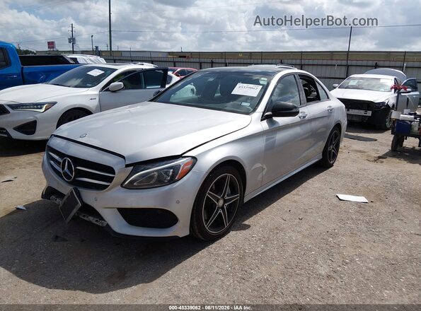 55SWF4JB8GU173288 2016 MERCEDES-BENZ C-CLASS Silver Передня ліва чверть