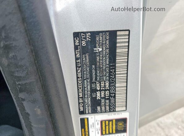 55SWF4JB8JU246411 2018 MERCEDES-BENZ C Silver 
