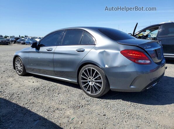 55SWF4JB9JU276307 2018 MERCEDES-BENZ C Gray Trasero izquierdo