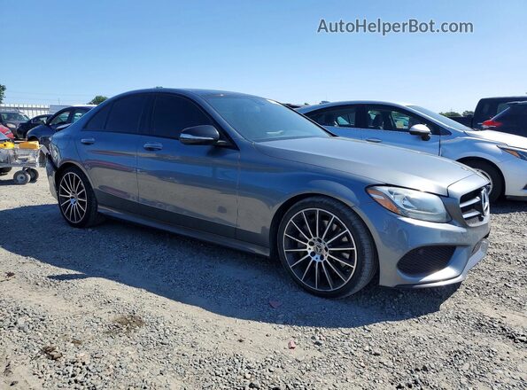 55SWF4JB9JU276307 2018 MERCEDES-BENZ C Gray Delantero derecho
