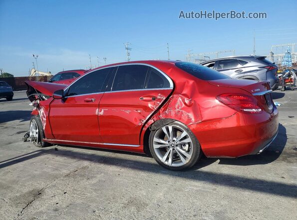 55SWF4JBXJU248466 2018 MERCEDES-BENZ C Red Trasero izquierdo