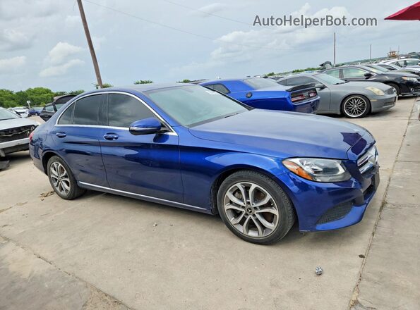 55SWF4JBXJU256518 2018 MERCEDES-BENZ C Blue Delantero derecho