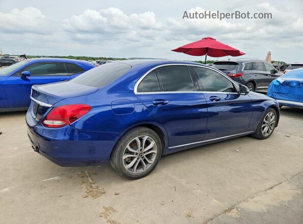 55SWF4JBXJU256518 2018 MERCEDES-BENZ C Blue Trasero derecho