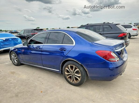 55SWF4JBXJU256518 2018 MERCEDES-BENZ C Blue Trasero izquierdo