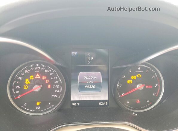 55SWF4JBXJU268362 2018 MERCEDES-BENZ C Белый Вид щитка приборов