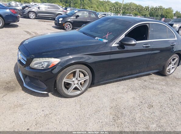 55SWF4KB0GU101886 2016 MERCEDES-BENZ C-CLASS Black Առջևի ձախ երեք քառորդ տեսարան