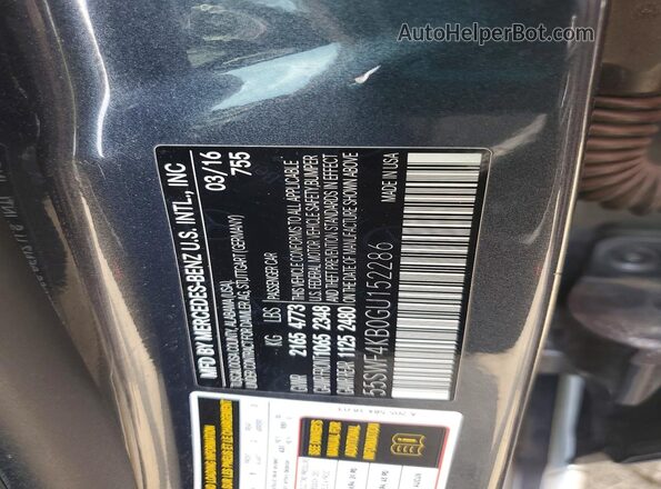 55SWF4KB0GU152286 2016 MERCEDES-BENZ C Синий 