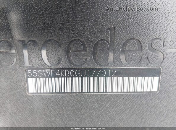 55SWF4KB0GU177012 2016 MERCEDES-BENZ C-CLASS Black Շարժիչի բաժամունքի տեսք