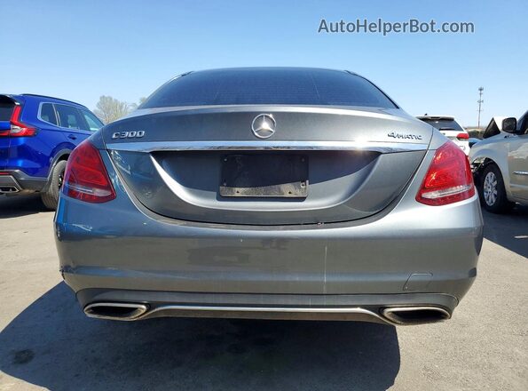 55SWF4KB0HU203691 2017 MERCEDES-BENZ C Gray უკანა ხედი