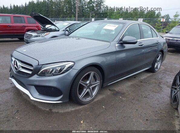 55SWF4KB0HU221799 2017 MERCEDES-BENZ C-CLASS Gray წინა მარცხენა ხედი სამი მეოთხედიდან