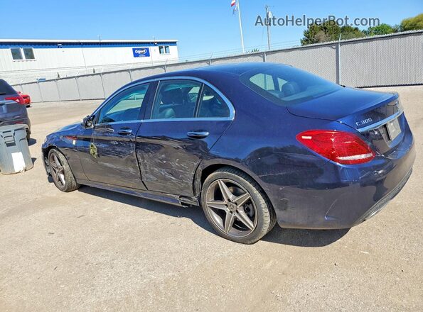 55SWF4KB0JU257191 2018 MERCEDES-BENZ C Blue Trasero izquierdo