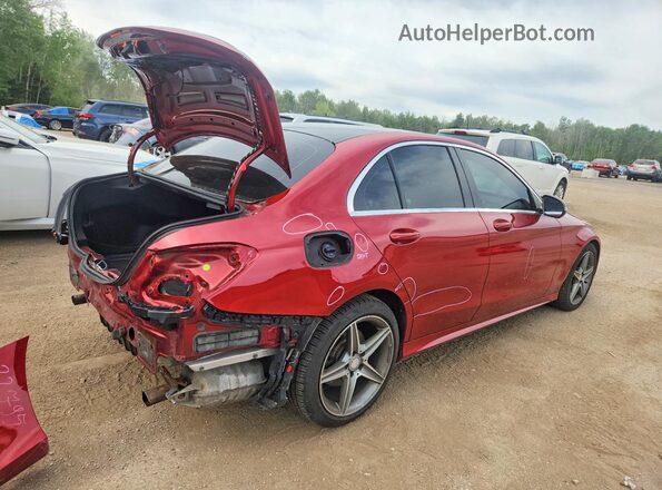 55SWF4KB1GU138977 2016 MERCEDES-BENZ C Red უკანა მარჯვენა