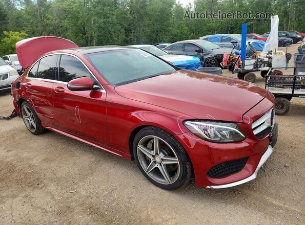 55SWF4KB1GU138977 2016 MERCEDES-BENZ C Red წინა მარჯვენა