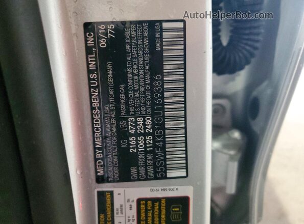 55SWF4KB1GU169386 2016 MERCEDES-BENZ C-CLASS Silver Vista del compartimento del motor