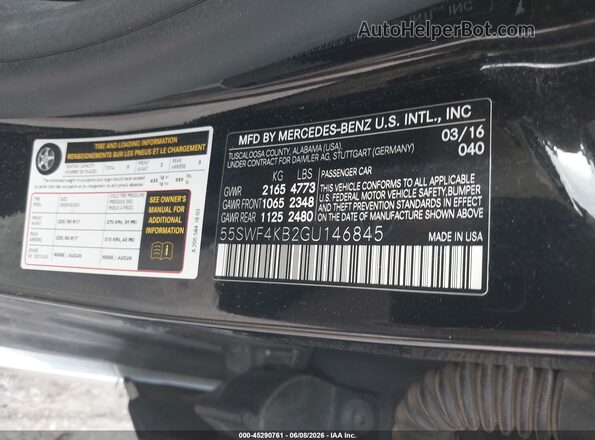 55SWF4KB2GU146845 2016 MERCEDES-BENZ C-CLASS Black Engine compartment view