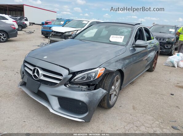 55SWF4KB2HU217365 2017 MERCEDES-BENZ C-CLASS Gray წინა მარცხენა ხედი სამი მეოთხედიდან
