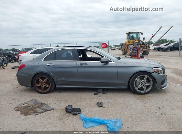 55SWF4KB2HU217365 2017 MERCEDES-BENZ C-CLASS Gray უკანა სალონის ხედი