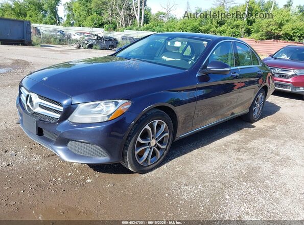 55SWF4KB4GU108484 2016 MERCEDES-BENZ C-CLASS Синий Передняя левая четверть