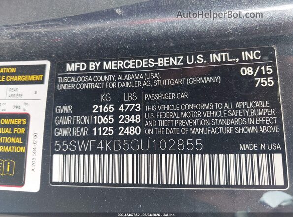 55SWF4KB5GU102855 2016 MERCEDES-BENZ C-CLASS Black Вид підкапотного простору