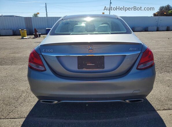55SWF4KB5GU127268 2016 MERCEDES-BENZ C Silver Вид ззаду