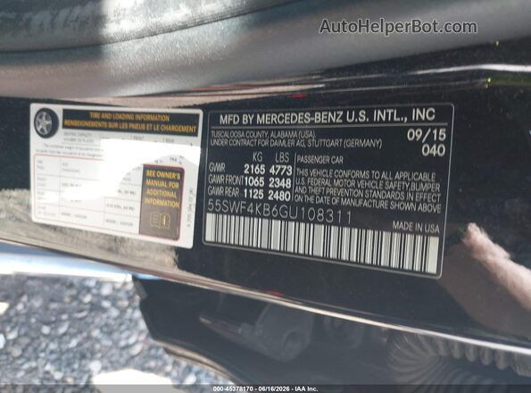 55SWF4KB6GU108311 2016 MERCEDES-BENZ C-CLASS Black Շարժիչի բաժամունքի տեսք
