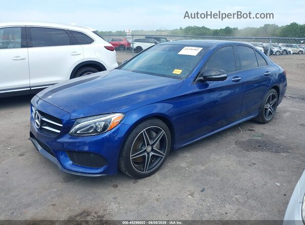 55SWF4KB6HU193443 2017 MERCEDES-BENZ C-CLASS Blue Przód lewy