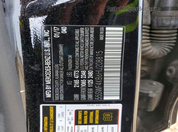 55SWF4KB6HU208815 2017 MERCEDES-BENZ C Черный 