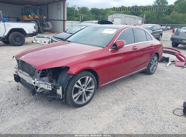 55SWF4KB7HU197193 2017 MERCEDES-BENZ C-CLASS Red Vista tres cuartos delantera izquierda