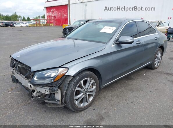 55SWF4KB7HU224506 2017 MERCEDES-BENZ C-CLASS Gray წინა მარცხენა ხედი სამი მეოთხედიდან