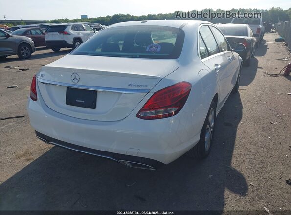 55SWF4KB8GU134635 2016 MERCEDES-BENZ C-CLASS White Задня права чверть