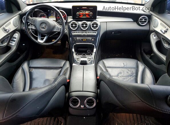55SWF4KB8HU208640 2017 MERCEDES-BENZ C Blue Вид панелі приладів