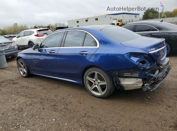 55SWF4KB8HU208640 2017 MERCEDES-BENZ C Blue Задня ліва чверть