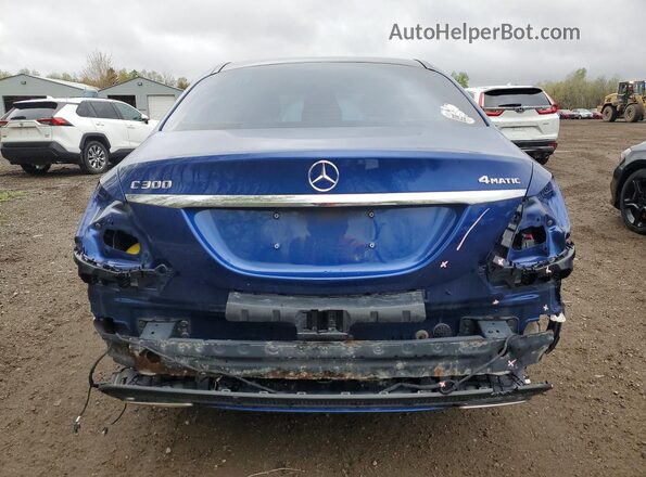 55SWF4KB8HU208640 2017 MERCEDES-BENZ C Blue Вид ззаду