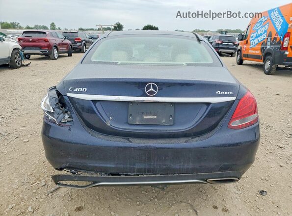 55SWF4KB8HU223915 2017 MERCEDES-BENZ C Blue Հետևի տեսք