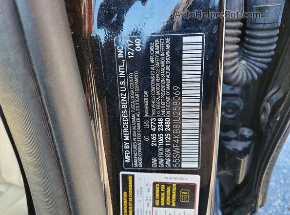 55SWF4KB8JU258069 2018 MERCEDES-BENZ C Черный Вид подкапотного пространства